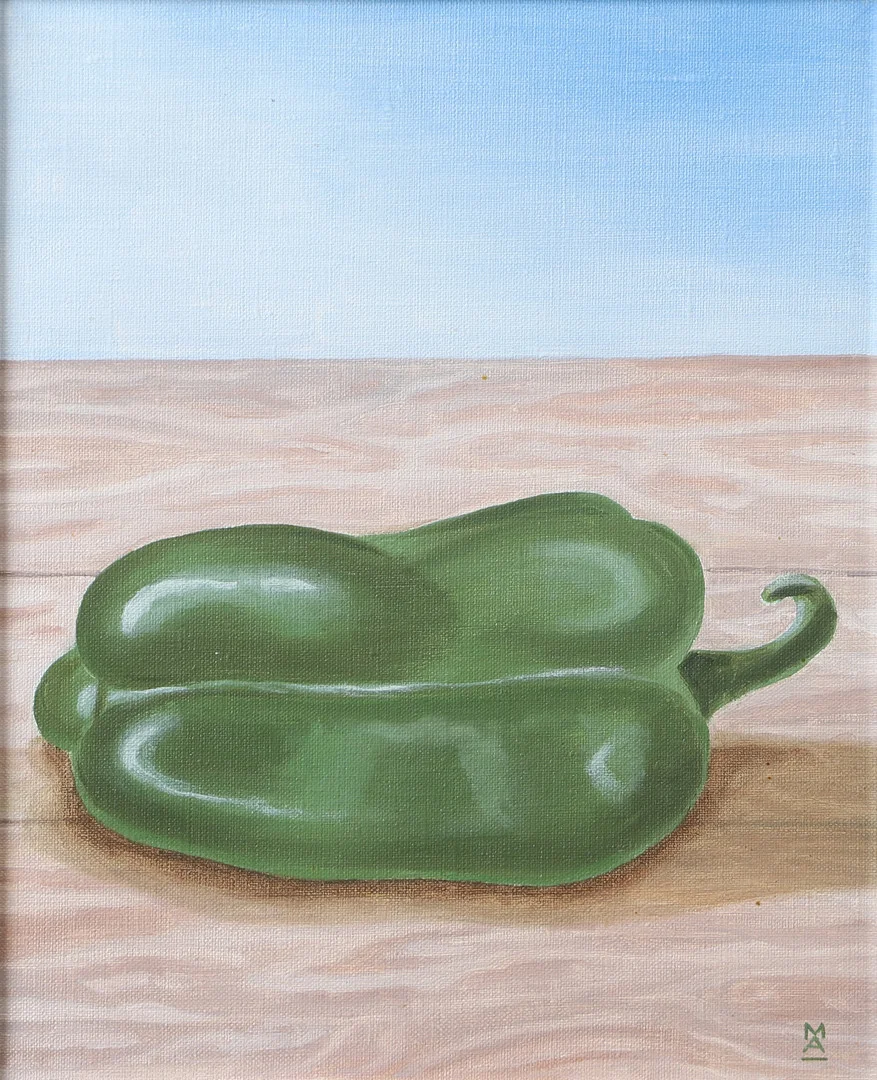 MARIANNE ADELBORG. "Paprikan", olja på duk, monogramsignerad MA. — Paintings — Helsingborgs Auktionskammare