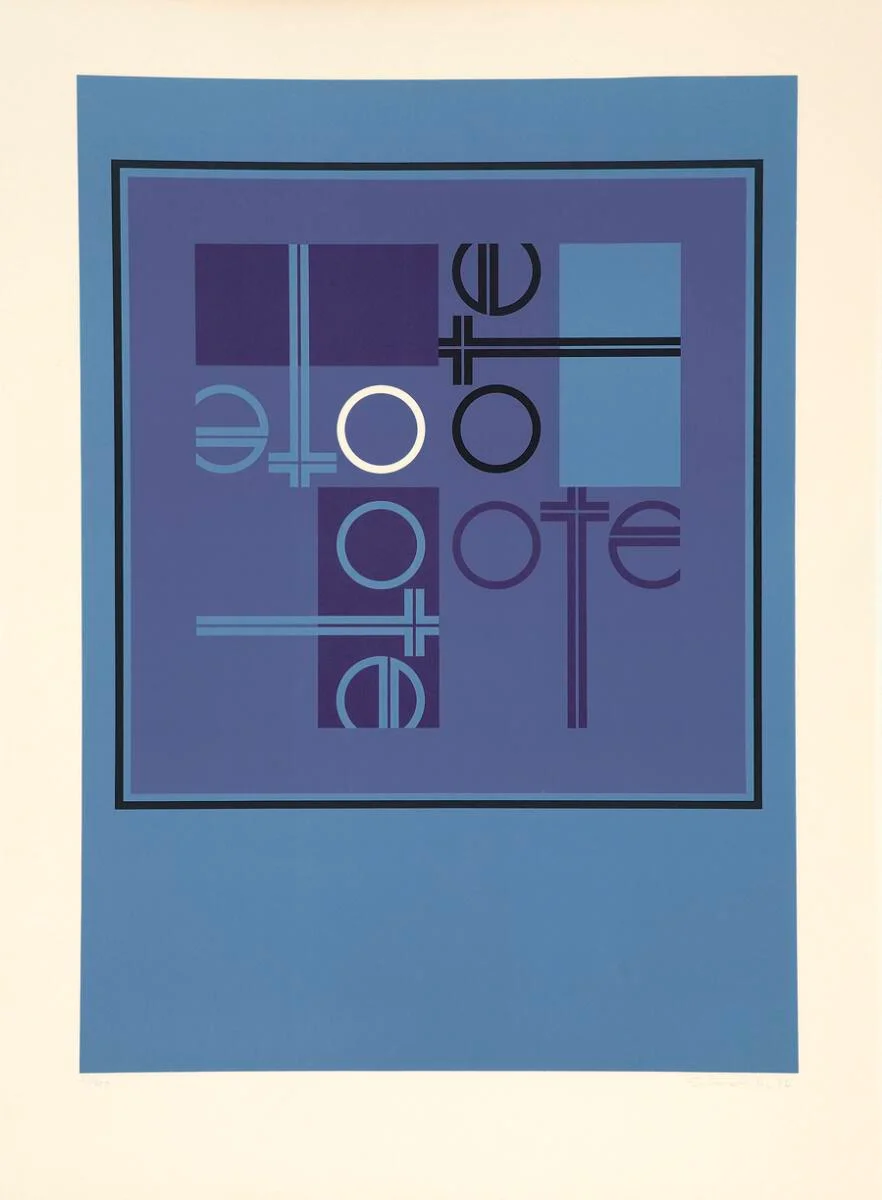 Ole Schwalbe: Untitled. Signed Schwalbe 76, 23/300. Silkscreen in colours. Sheet size 74×54 cm. Unframed. — Modern Prints/Modern art — Bruun Rasmussen