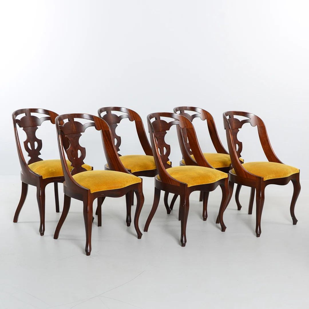 STOLAR, 6 st, s.k Göteborgsstolar, 1900-talets andra del. — Armchairs & Chairs — Formstad Auktioner