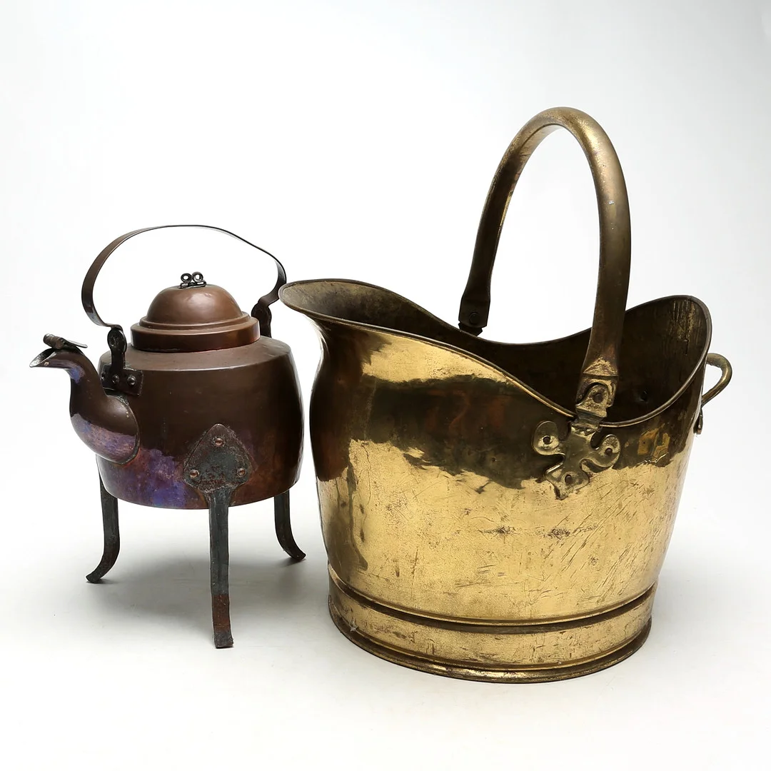 KANNA, mässing, KAFFEPANNA, koppar. — Pewter, Brass & Copper — Kalmar Auktionsverk