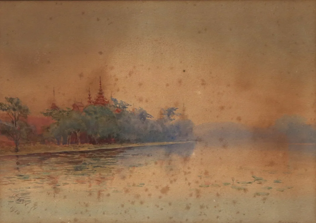 ENGLISH SCHOOL, EARLY 20TH CENTURY. Oriental landscape. — Drawings — Balclis