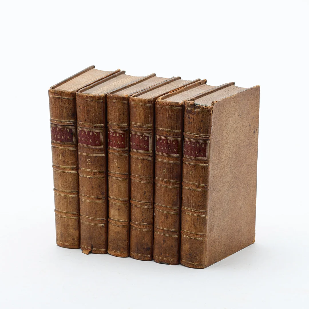 ALEXANDER POPE. "The works of Alexander Pope, Esq. In six volumes complete...", 6 volymer. — Books — Uppsala Auktionskammare