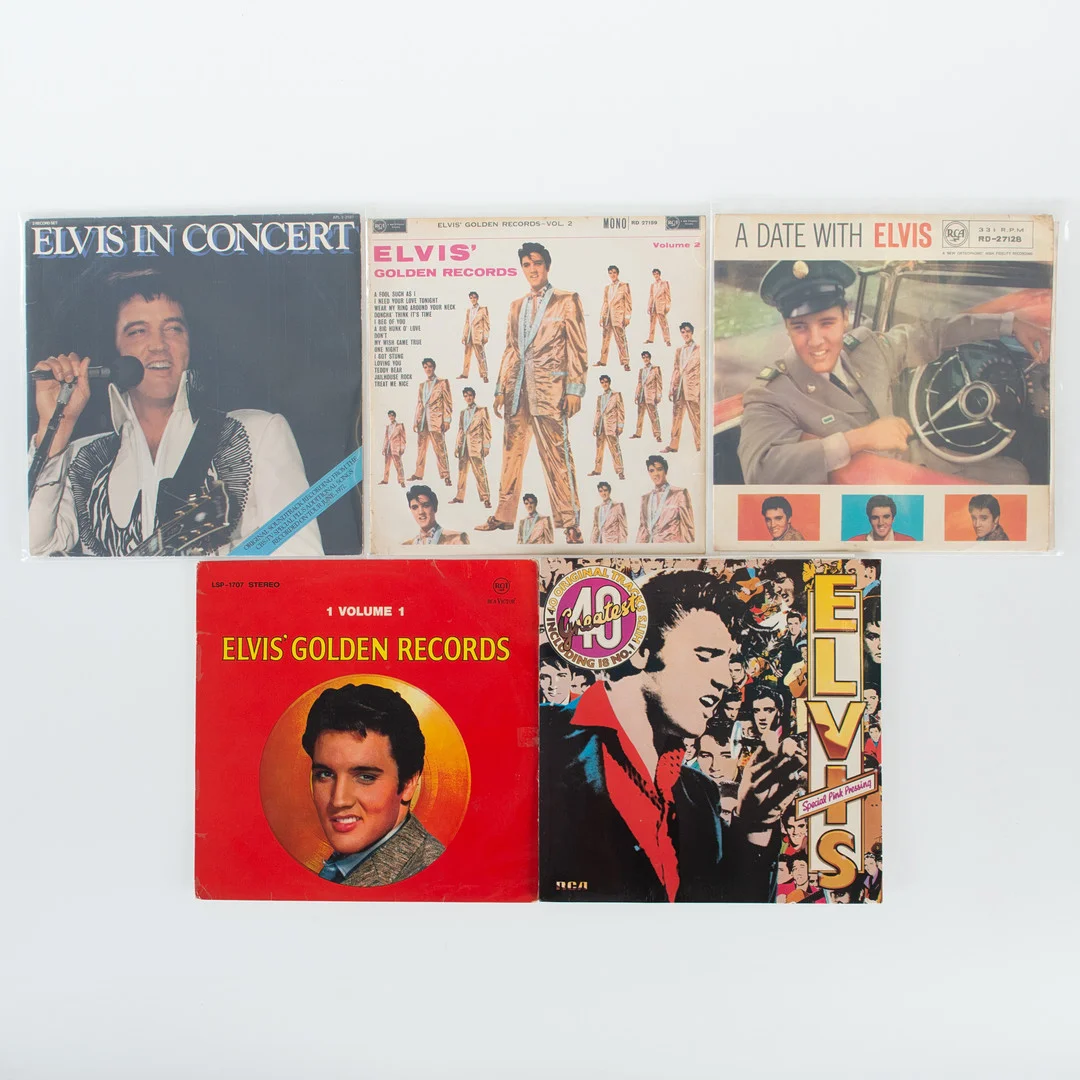 ELVIS PRESLEY. Vinylskivor, 5 stycken. — Audio, Vinyl & Hi-Fi — Laholms Auktionskammare