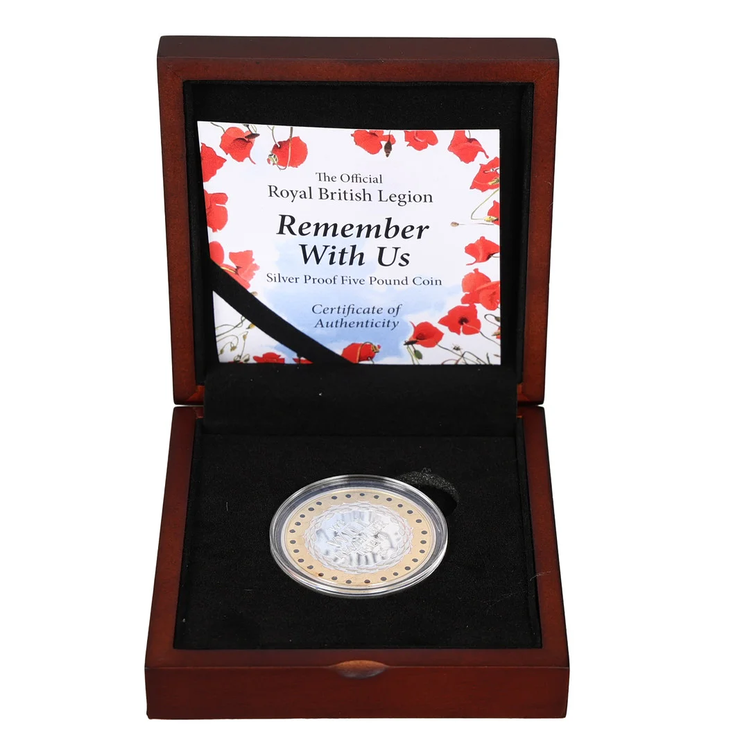 2019 SILVER PROOF £5 COIN FROM JERSEY "WE WILL REMEMBER THEM". — Coins & Banknotes — Bishop & Miller