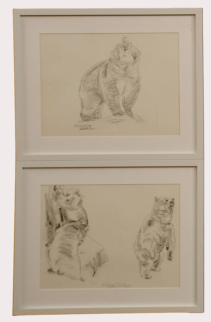 ARVID KNÖPPEL. Fotolito+ särtyck, björnar signerade, 2 stycken. — Engravings & Prints — Limhamns Auktionsbyrå