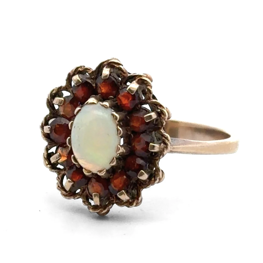 OPAL AND GARNET CLUSTER RING. — Rings — Griffin’s Auctioneers