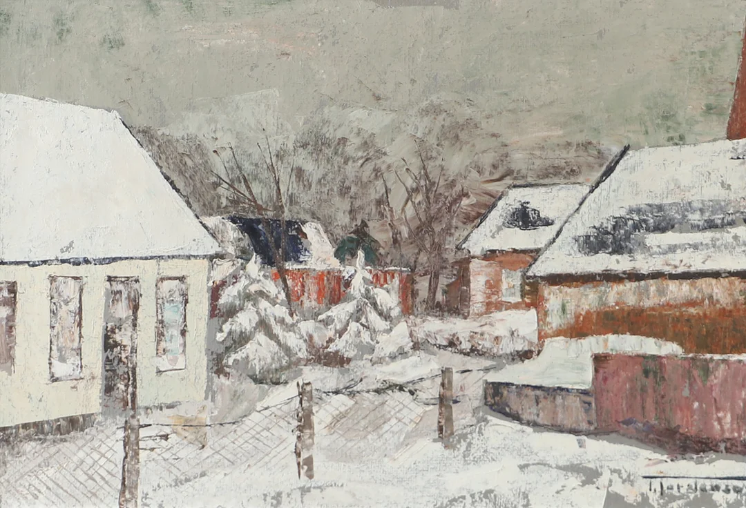 TORSTEN TORSTENSON. "Nyfallen snö", olja på pannå, signerad Torstenson. — Paintings — Helsingborgs Auktionskammare