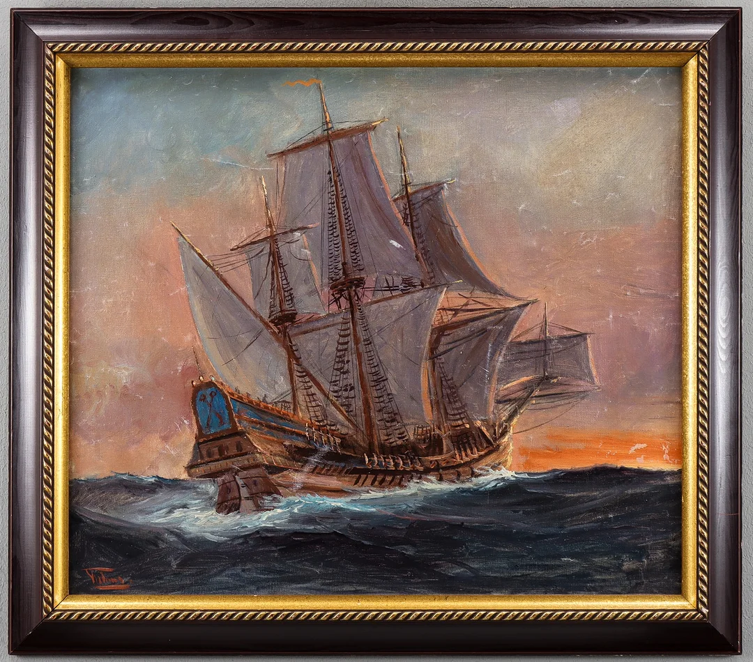 ALEXANDER WILHELMS. Olja på duk, "Calmare Nyckel" signerad. — Paintings — Karlstad Hammarö Auktionsverk