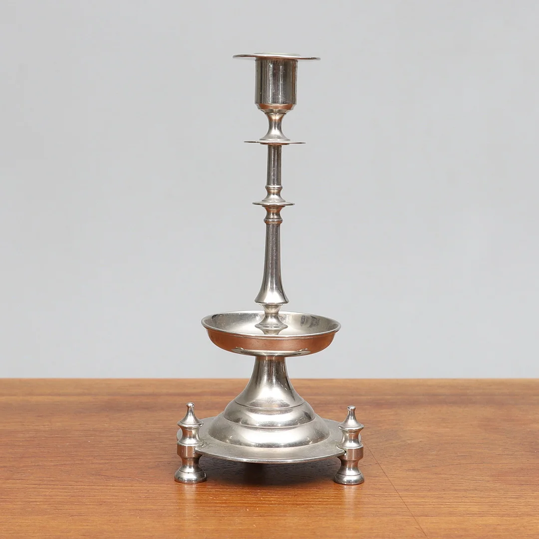 LJUSSTAKE, pläterad gulmetall, modell no 65, Carl Keijser & Co, Västerås, 1900-tal. — Candlesticks — Gomér & Andersson Norrköping