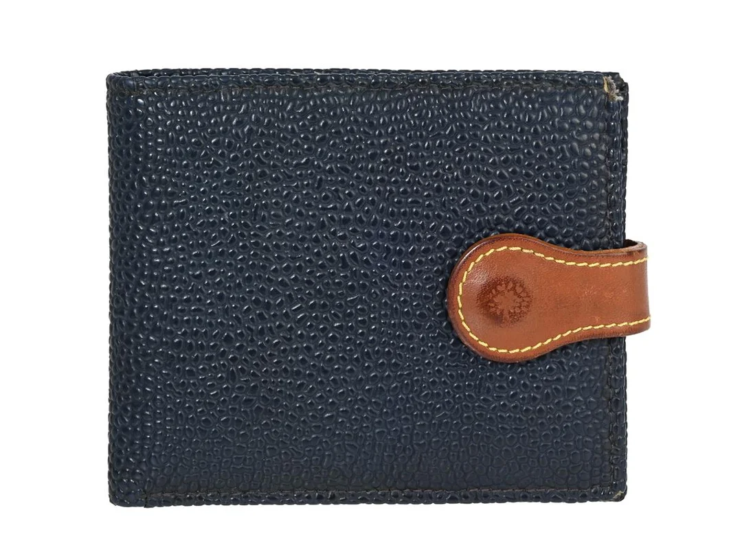 PLÅNBOK, MULBERRY, marinblått präglat läder, brunt läder, 11x9 cm, mynt, sedel, kort. — Accessoarer/Plånböcker — Kaplans