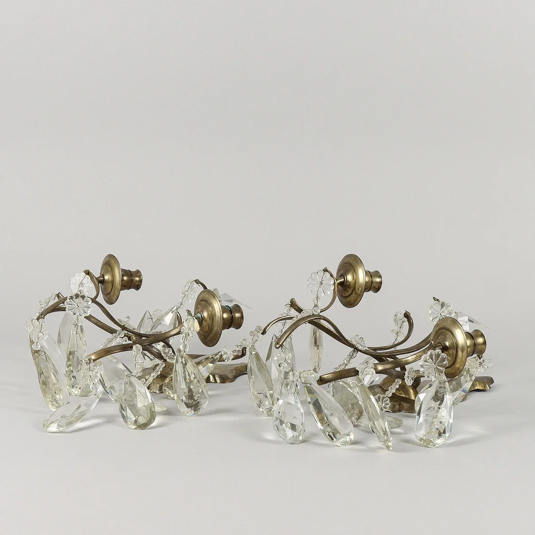 VÄGGAPPLIQUER 1 par, 1900-talets andra hälft. — Candlesticks — Karlstad Hammarö Auktionsverk