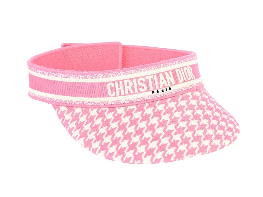 KEPS, CHRISTIAN DIOR, Embroidered Sun Visor, rosa Dior monogram, one size, dustbag. — Kläder/Mössor — Kaplans