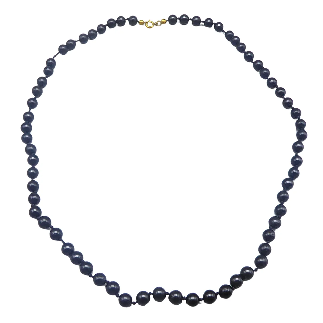 SCHWARZE PERLENKETTE MIT METALLVERSCHLUSS. — Necklace — Auktionshaus Stuber's Hammerschlag