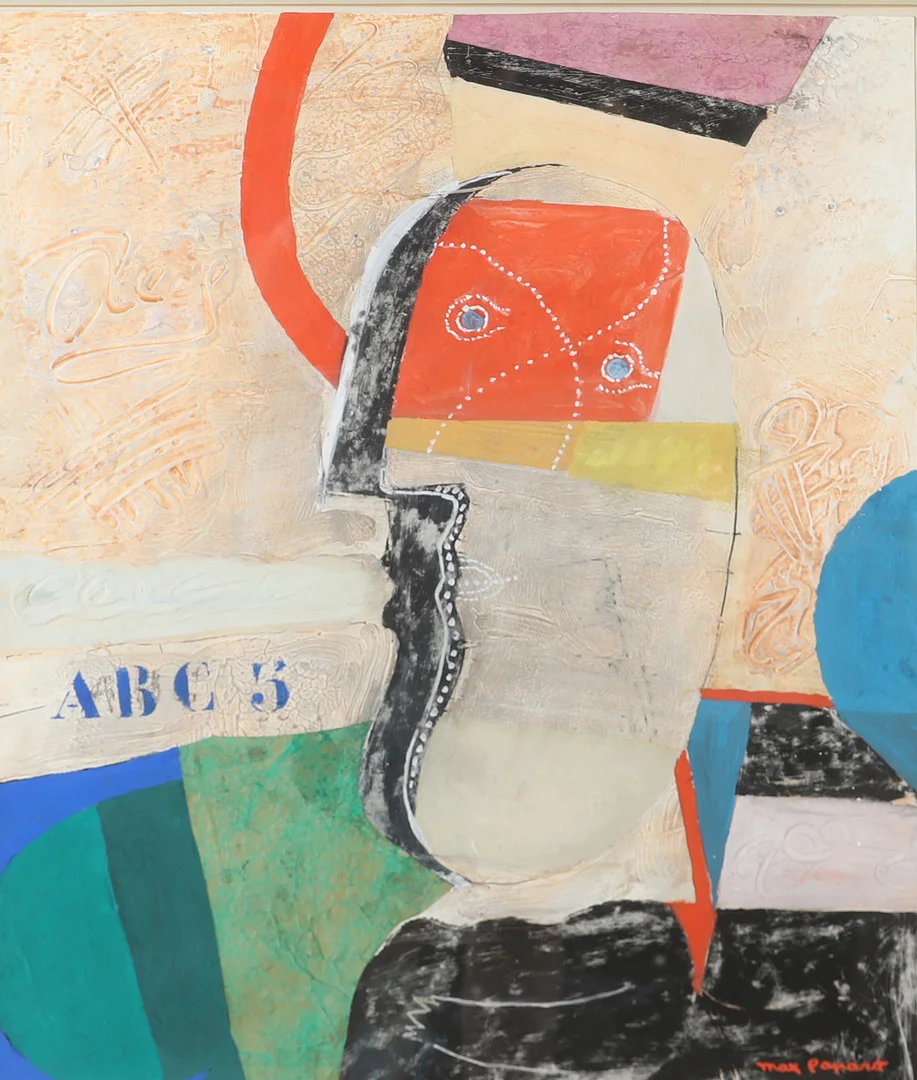 MAX PAPART. Porträtt, blandteknik, signerad. — Paintings — Helsingborgs Auktionskammare