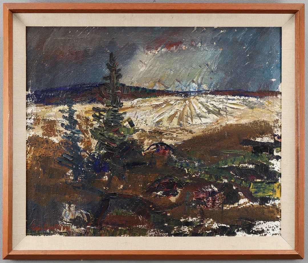 ERIC LUNDBERG. Landskap, olja på duk, signerad. — Paintings — Karlstad Hammarö Auktionsverk