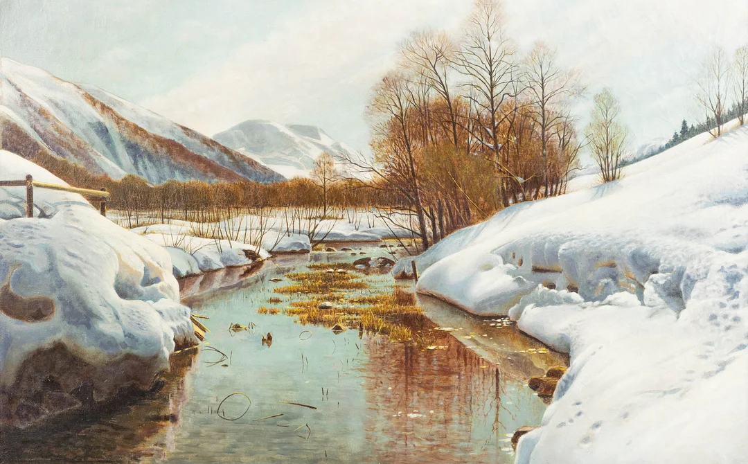 NACH PEDER MØRK MØNSTED (1859-1941). Wintersonne im Engadin. — Paintings — Stockholms Auktionsverk Hamburg