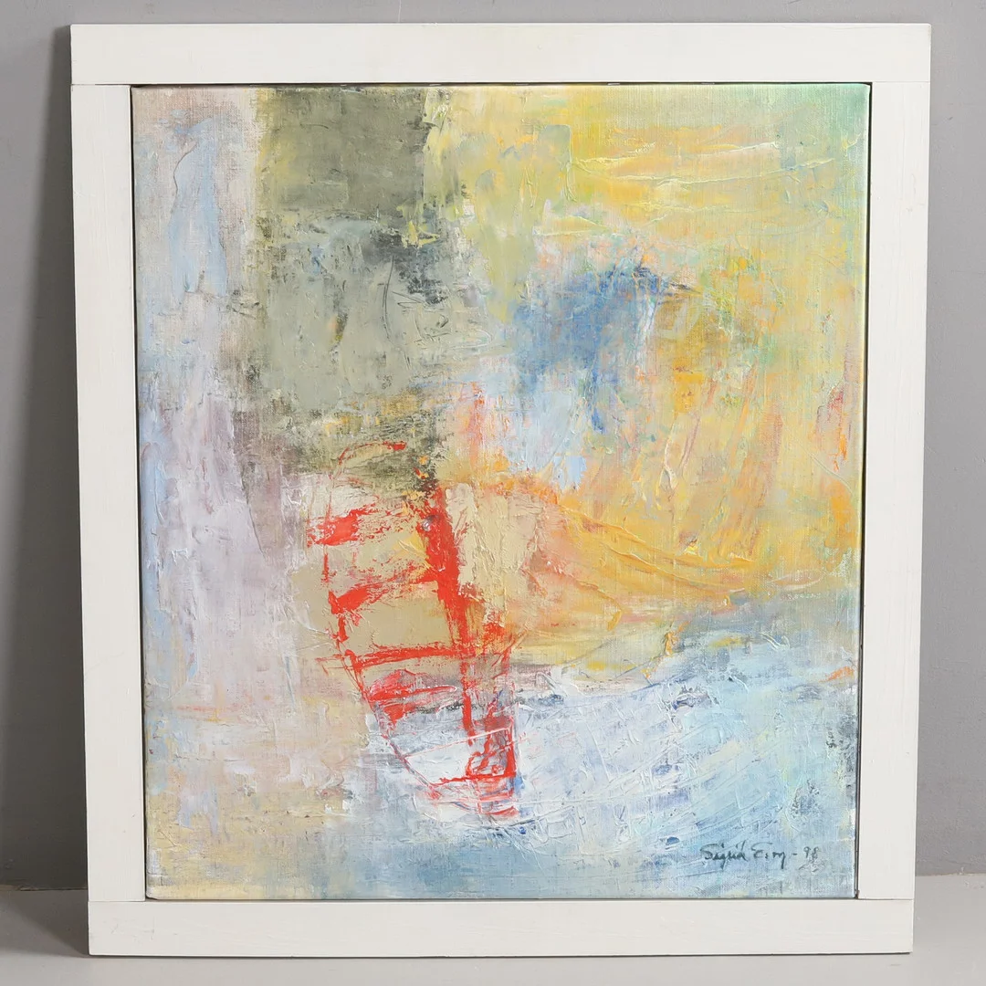 SIGRID ERICSSON, "Tecken", olja på duk, signerad och daterad -98. — Paintings — Örebro Stadsauktioner