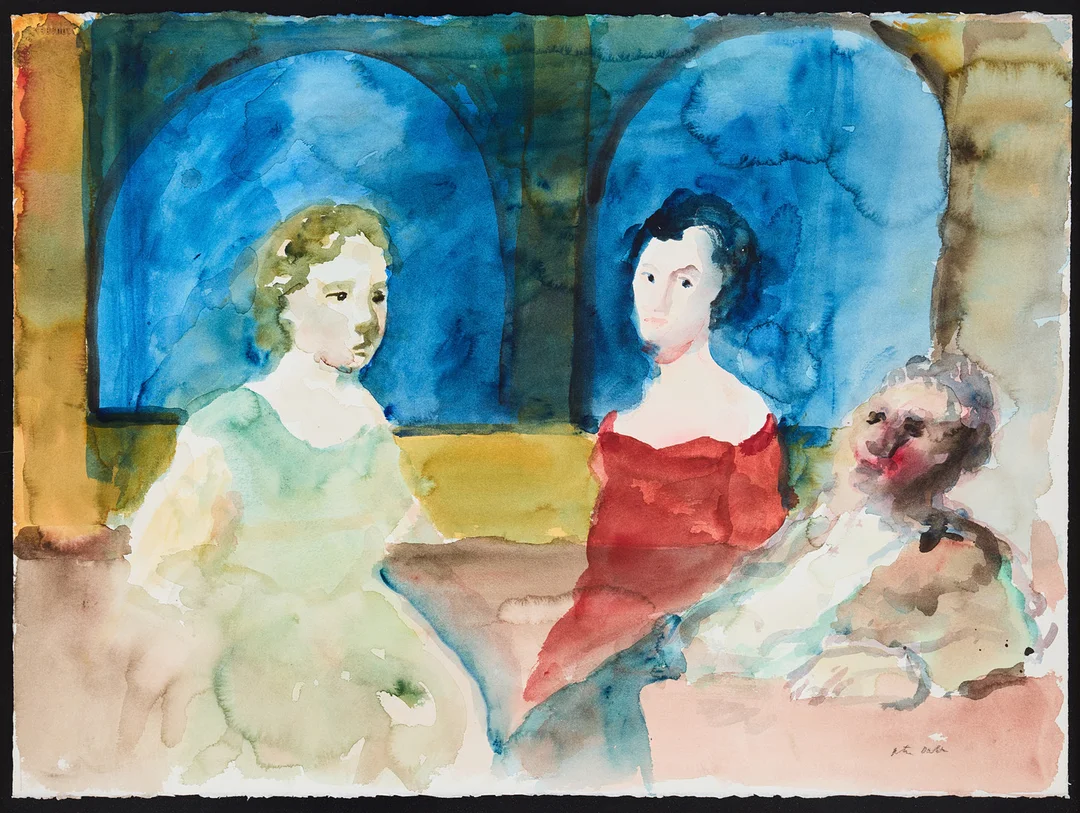 PETER DAHL. Självporträtt med damer på en krog. — Paintings — Stockholms Auktionsverk Fine Art