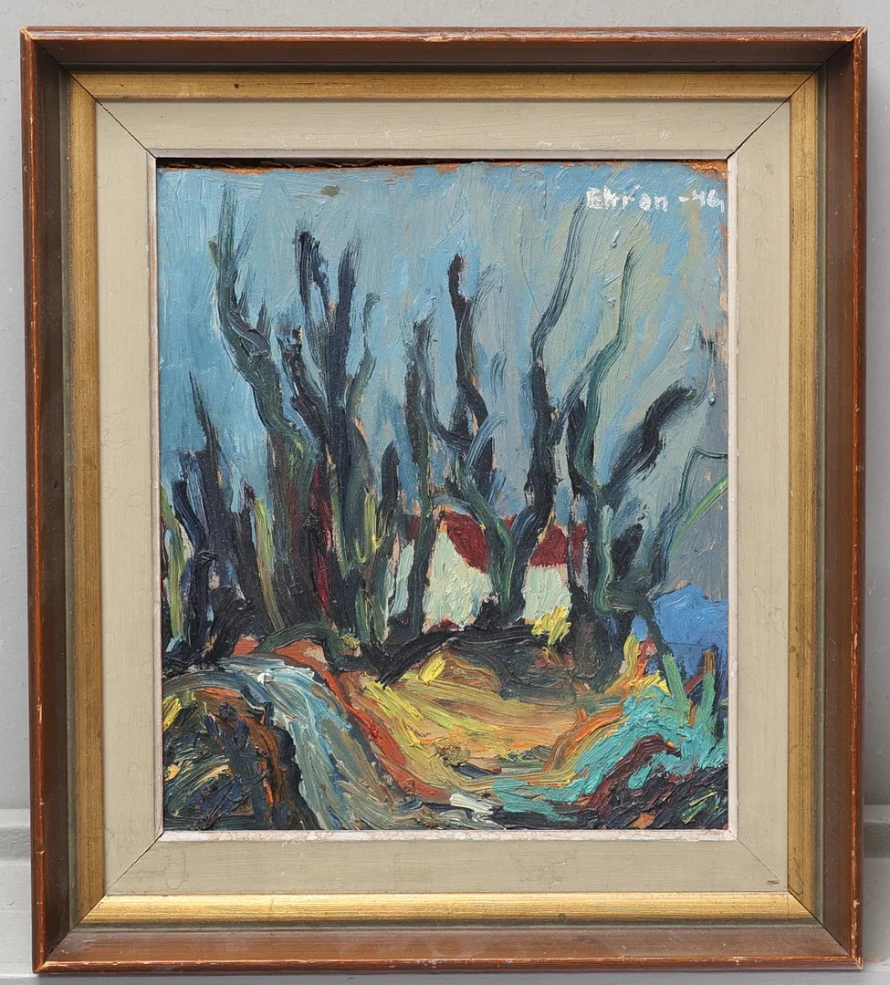 SVEN OLOV EHRÉN. Olja på pannå, signerad, daterad -46. — Paintings — Gomér & Andersson Jönköping