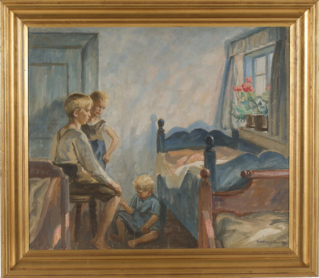 Johannes Wilhjelm. 'Farmer's Home' — Paintings and sculptures/Older pictorial arts — Lauritz