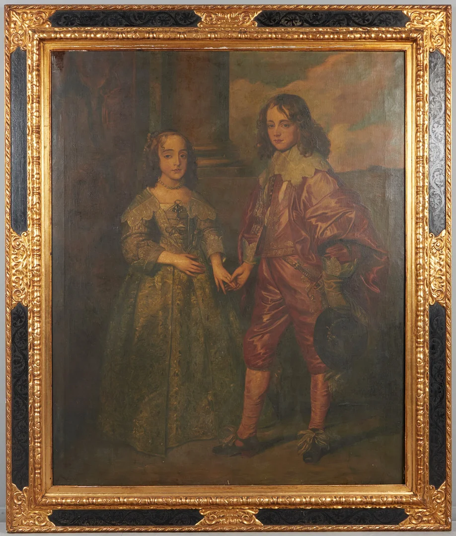 KOPIST NACH ANTHONY VAN DYCK (1599-1641). 'Hochzeitsproträt von Wilhelm II. von Oranien als Prinz mit seiner Braut Maria Stuart', Ölgemälde, 1641. — Paintings — Stockholms Auktionsverk Köln