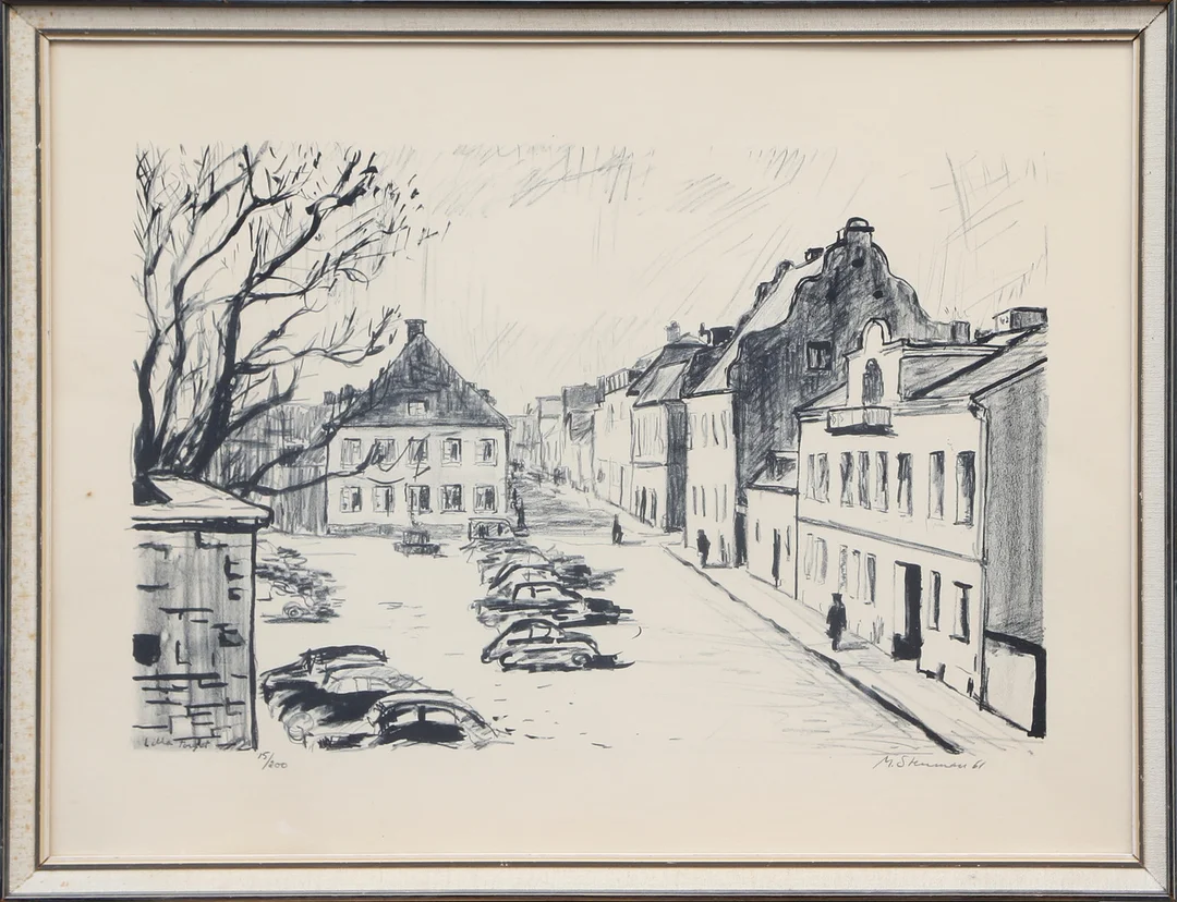OIDENTIFIERAD KONSTNÄR. LITO, signerad M Stenman, 1961. — Engravings & Prints — Kalmar Auktionsverk