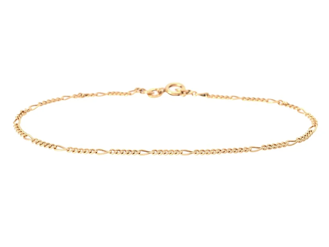 ARMBAND, 18K guld, figarolänk, längd 19 cm, vikt 2,1 g. — Smycken/Armband — Kaplans