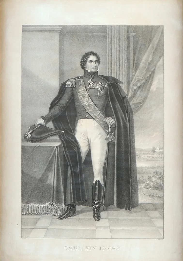 FREDRIK WESTIN. EFTER. Litografi. Karl XIV Johan. — Engravings & Prints — Skånes Auktionsverk