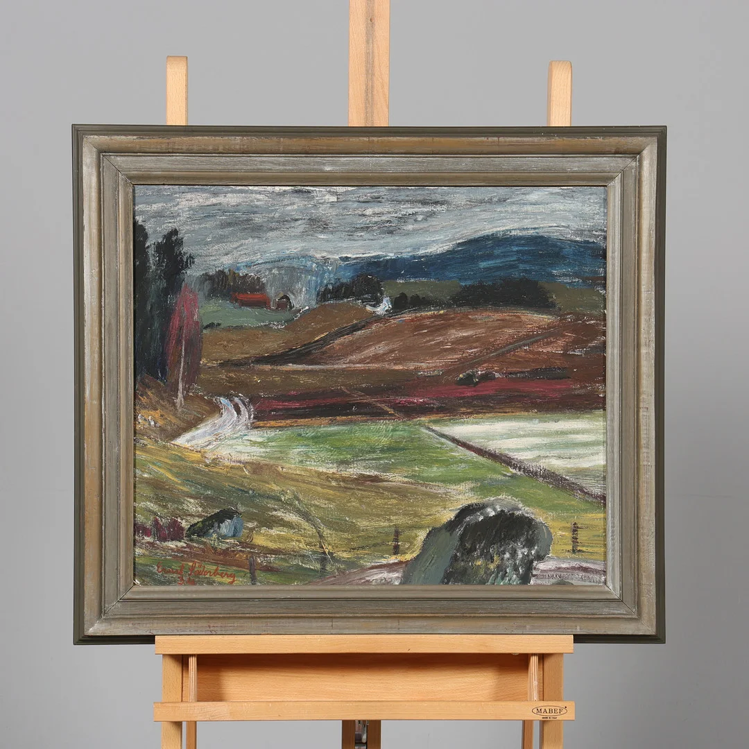 ERNST SÖDERBERG. OLJA PÅ DUK, "Förvår" Signerad samt daterad -34. — Paintings — Borås Auktionshall