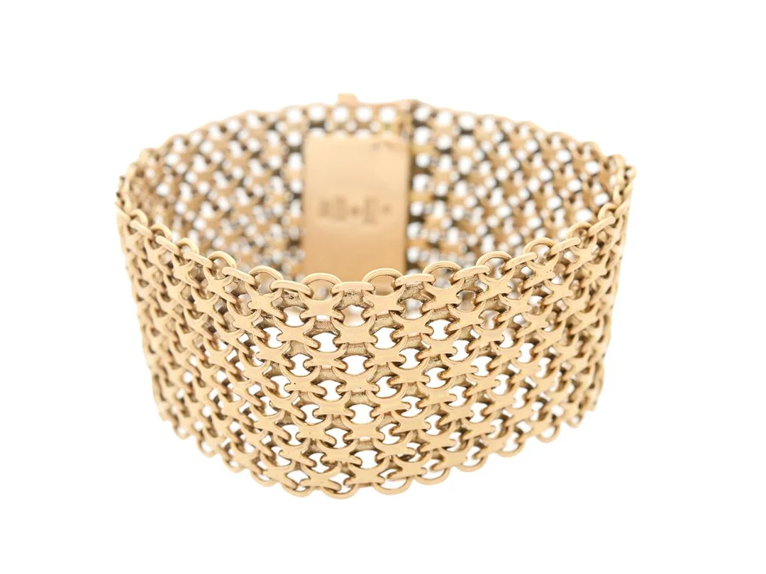 ARMBAND, 18K guld, x-länk, kistlås, längd 18,5 cm, säkerhetsåttor, vikt 50,1 g. — Smycken/Armband — Kaplans