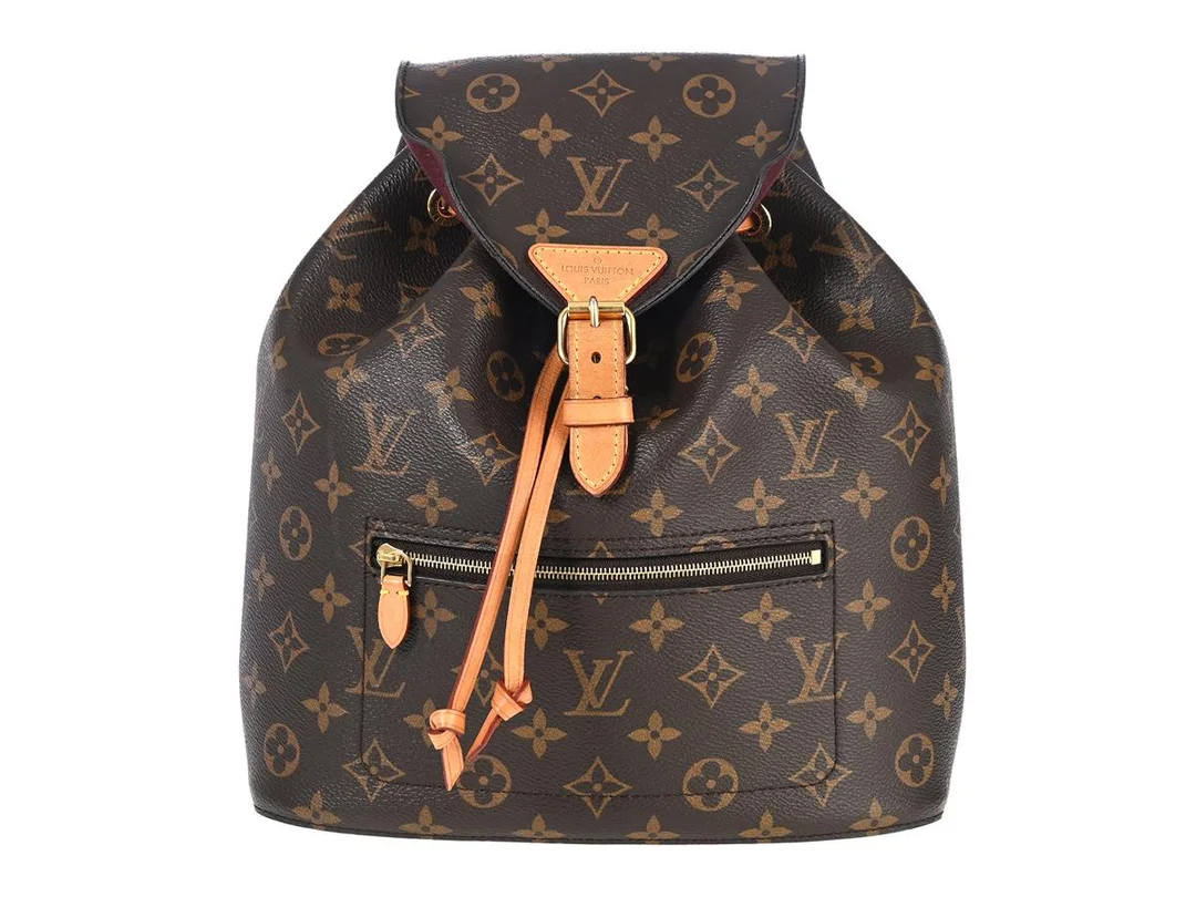 RYGGSÄCK, LOUIS VUITTON, Montsouris NM MNG, monogram canvas, guldfärgade beslag, 25x28x10 cm, märkt SP0178, år 2018, care booklet, kartong. — Accessoarer/Väskor — Kaplans