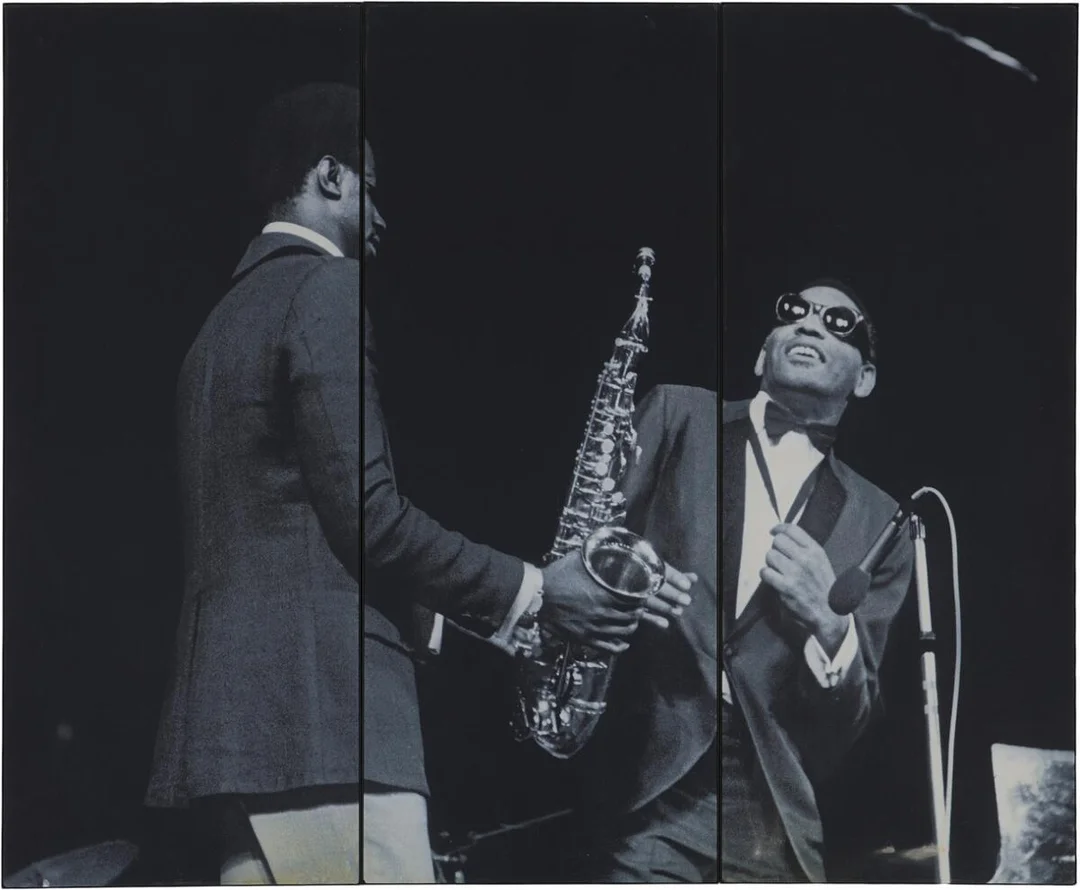Jan Persson: “Ray Charles & Hank Crawford”. Triptych. Unsigned. Photostat. Each 140×50 cm. (140×150 cm. in total) (3) — Collector's items/Memorabilia — Bruun Rasmussen