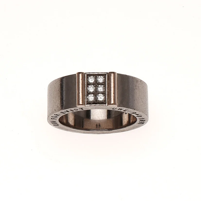 RING, 18 karat vitguld & guld med 6 små ädelstenar, Gunnar Wettergren, 1991. — Rings — Auktionsbyrån Varberg
