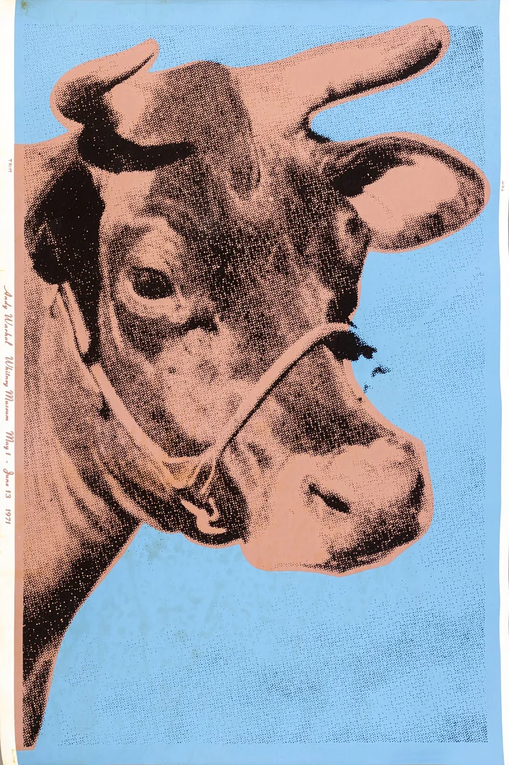 ANDY WARHOL (1928-1987), NACH. Cow, blue, Plakat für das Whitney Museum. — Engravings & Prints — Stockholms Auktionsverk Hamburg