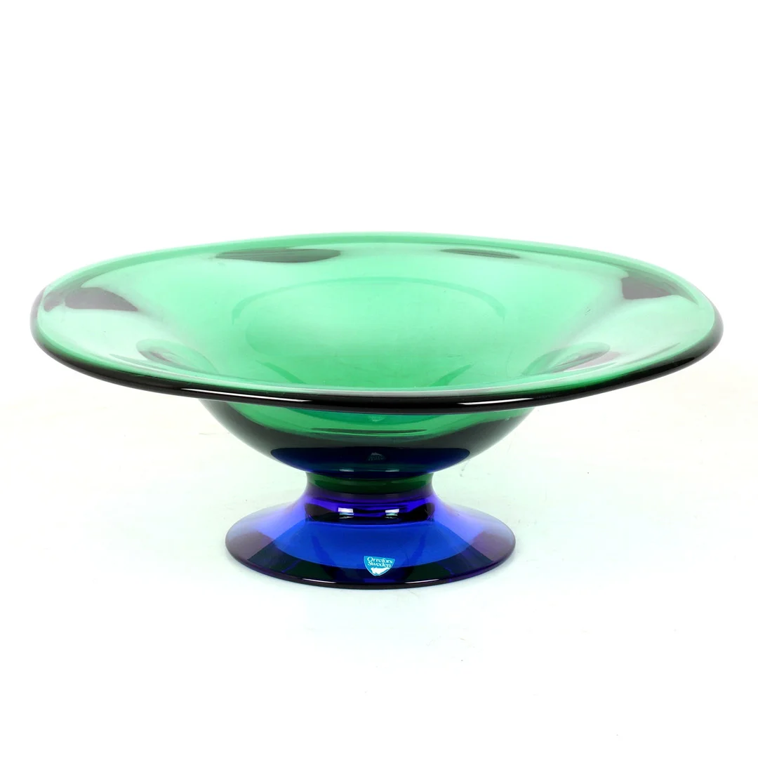 ERIKA LAGERBIELKE. Skålfat, glas, Orrefors. — Art glass — Stadsauktion Sundsvall
