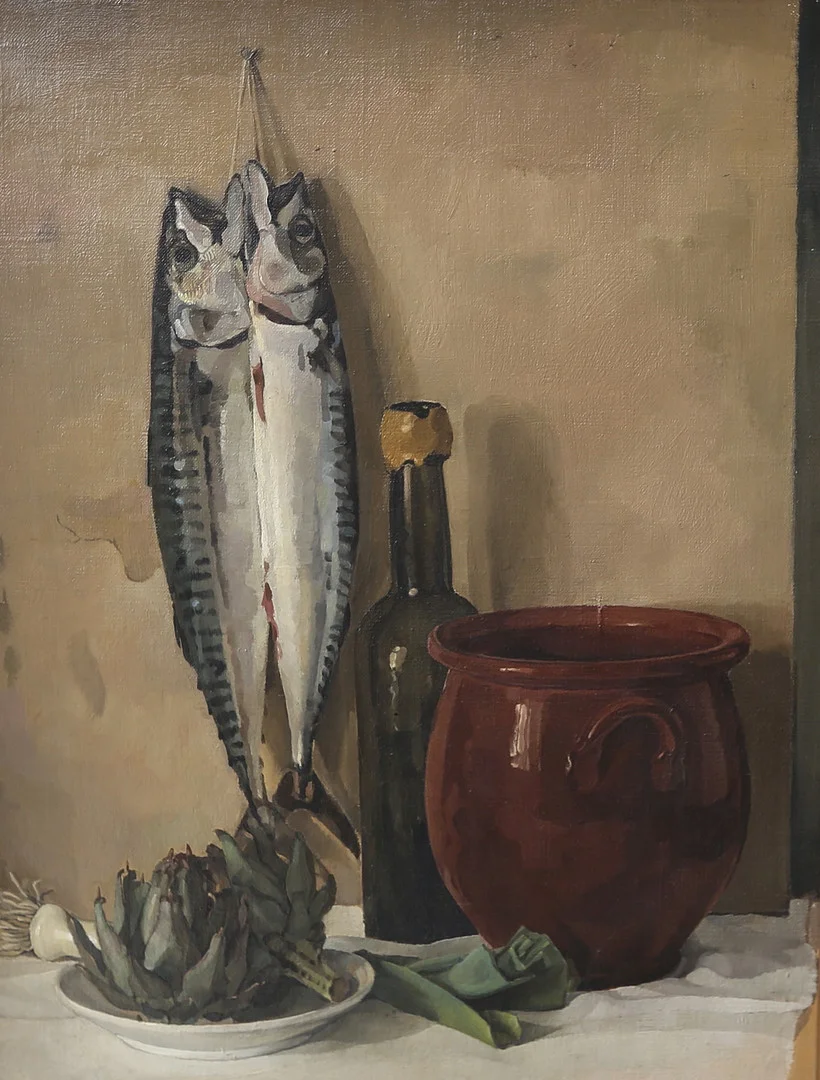 OKÄND KONSTNÄR. olja på duk, stilleben, osignerad. — Paintings — Gomér & Andersson Linköping