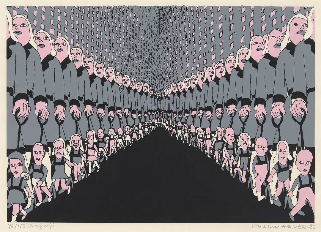 Pushwagner, Hariton — "På vei II" 1980 — Kunst/Grafikk — Blomqvist