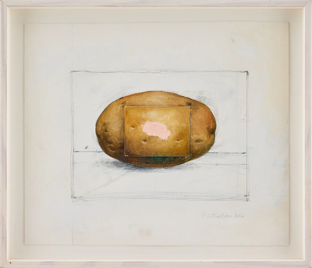 PG THELANDER. "Potatis med collage". — Paintings — Stockholms Auktionsverk Fine Art