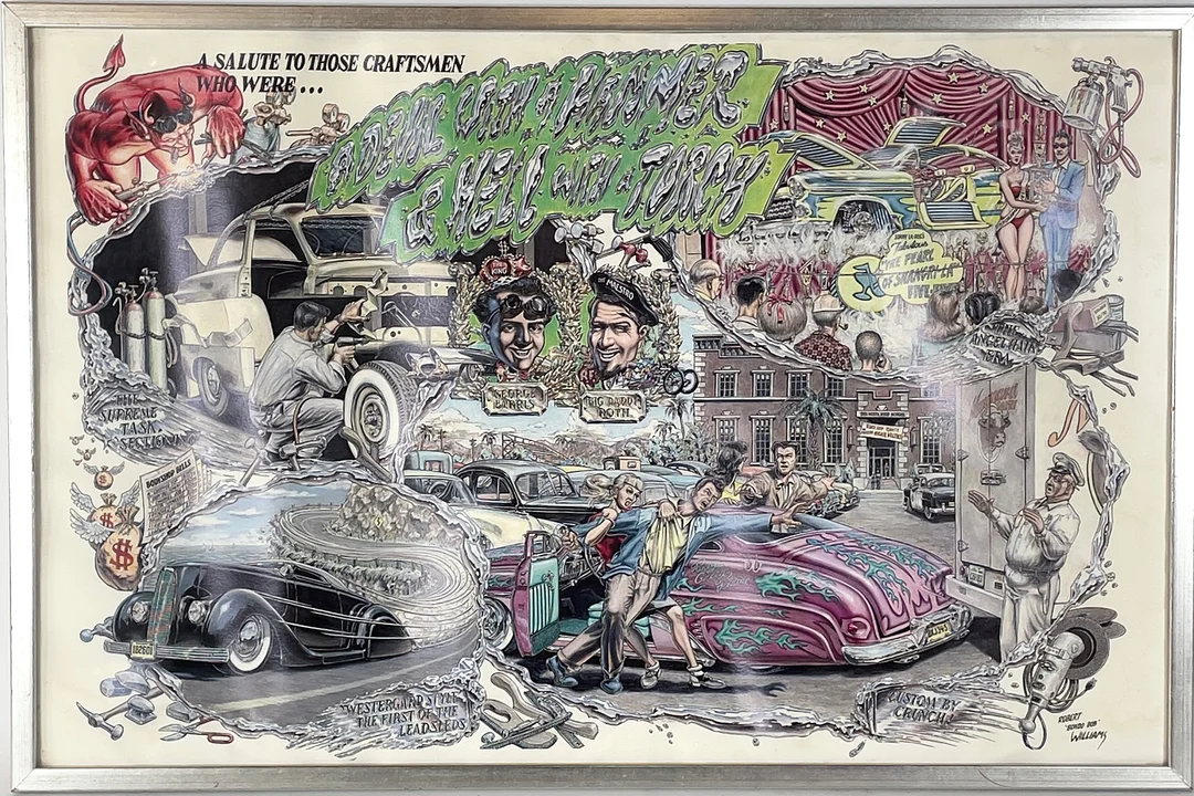 ROBERT WILLIAMS, affisch, "Devil with a hammer hell torch", signerad Robert 'Bondo Bob' Williams i trycket. — Other — Roslagens Auktionsverk