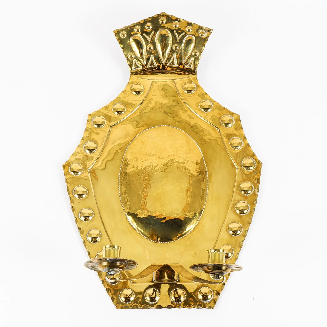 VÄGGLAMPETT mässing, 1900-tal. — Pewter, Brass & Copper — Karlstad Hammarö Auktionsverk