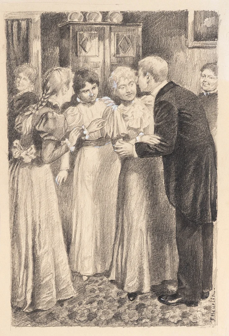 TEODOR HEURLIN. Tusch & täckvitt på papper, Signerad 1800-1900-tal. — Paintings — Norrlands Auktionsverk