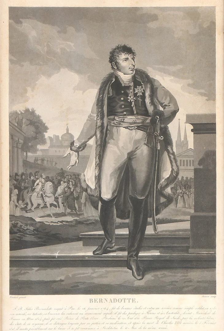 MARTINET. EFTER. Grafikt blad. Jean Baptiste Bernadotte (Karl XIV Johan). — Engravings & Prints — Skånes Auktionsverk