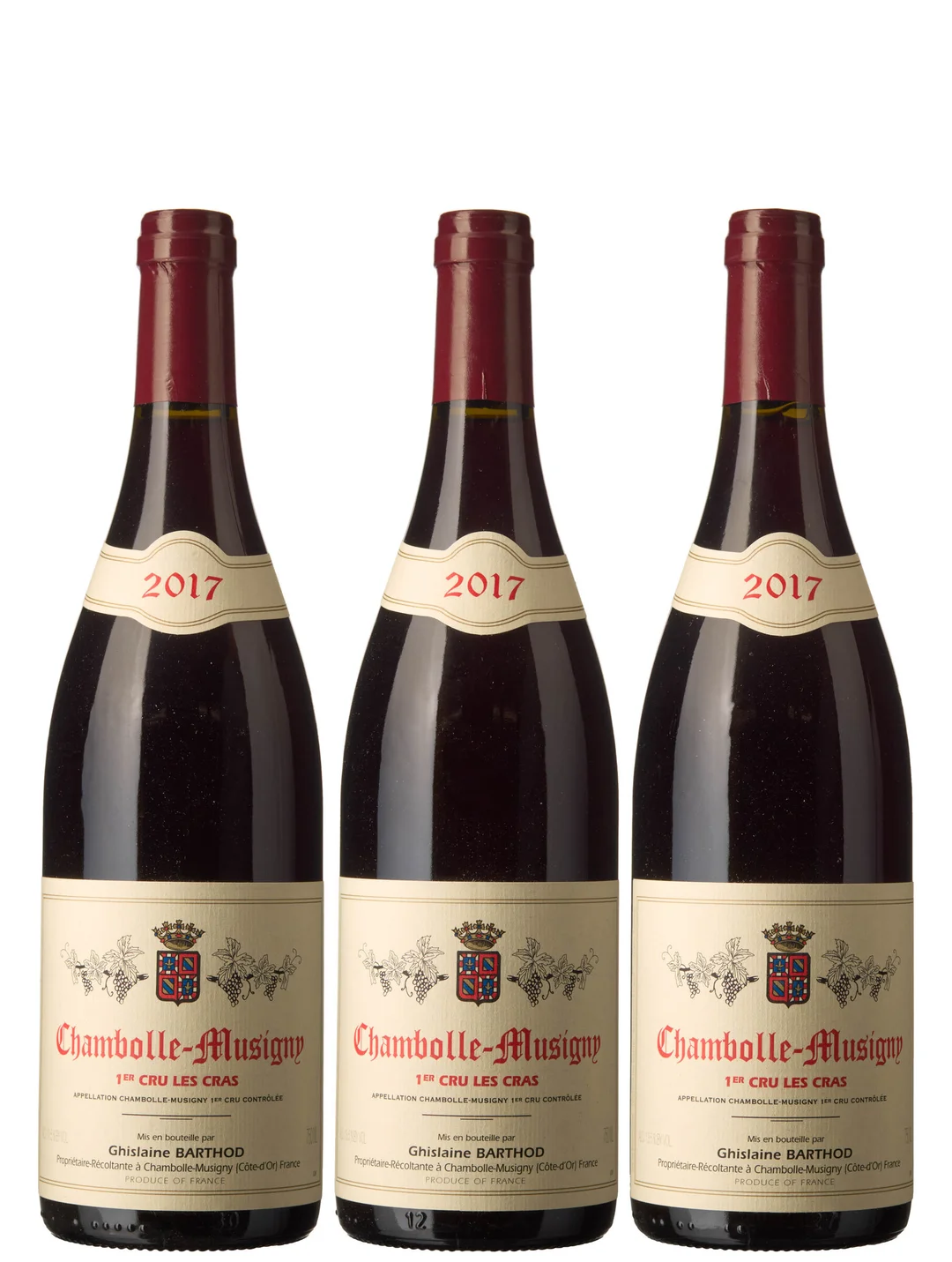 3 x Chambolle-Musigny 1er Cru Les Cras 2017, Ghislaine Barthod — 3 x Chambolle-Musigny 1er Cru Les Cras 2017, Ghislaine Barthod — Vin/Vin — Blomqvist