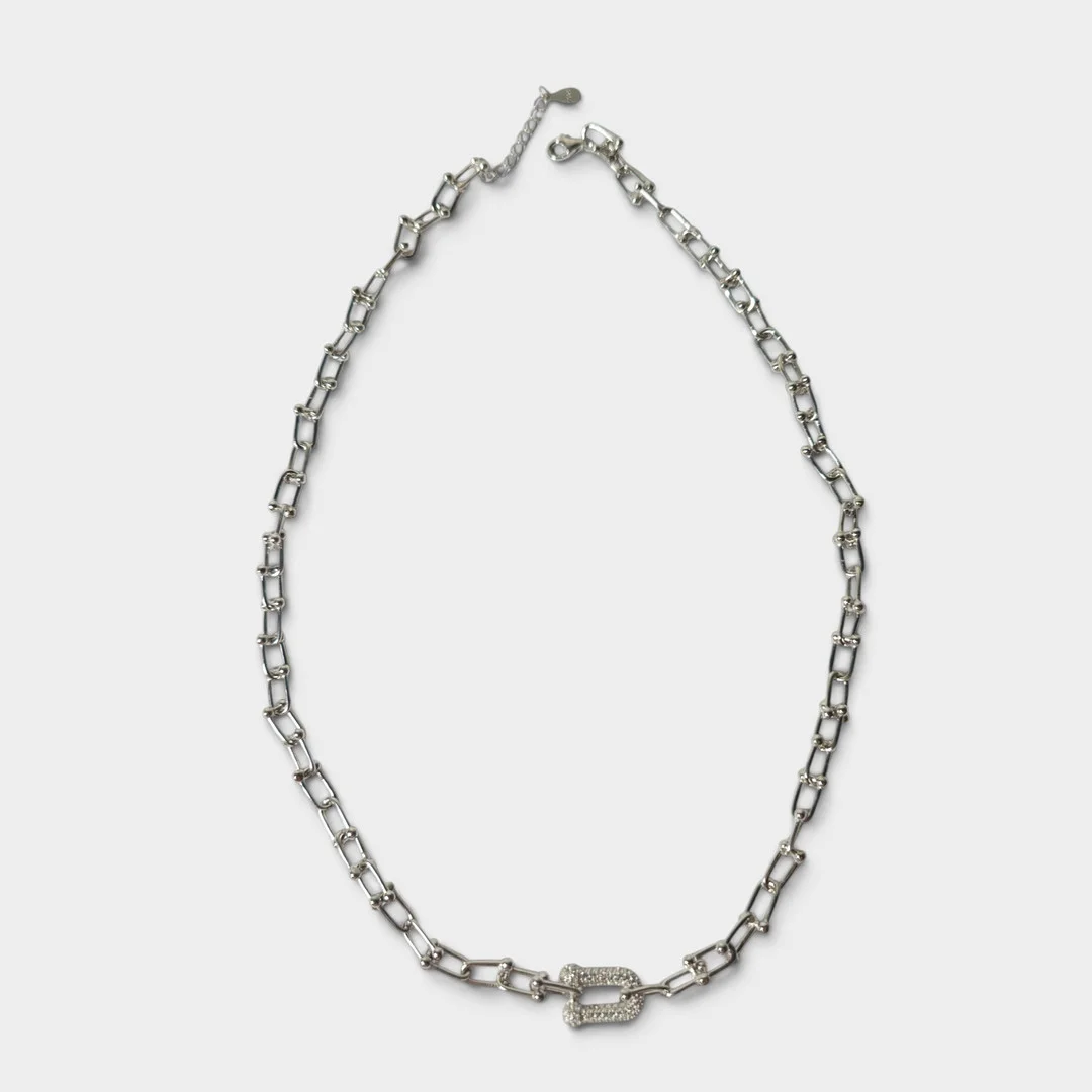Collar de eslabones en plata. — Necklace — Barcelona Auctions