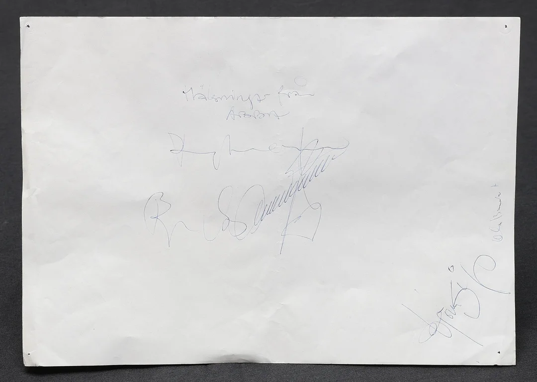 AUTOGRAFER. ABBA – medlemmar. — Autographs & Manuscripts — Gomér & Andersson Jönköping