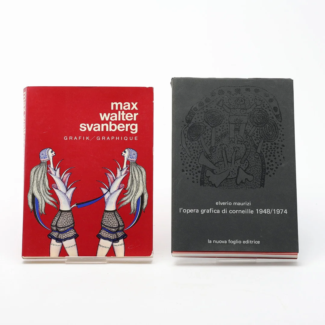BÖCKER, Max Walter Svanberg grafik/graphique", "L'opera grafica di Corneille 1948/1974", 2 volymer. — Books — Uppsala Auktionskammare