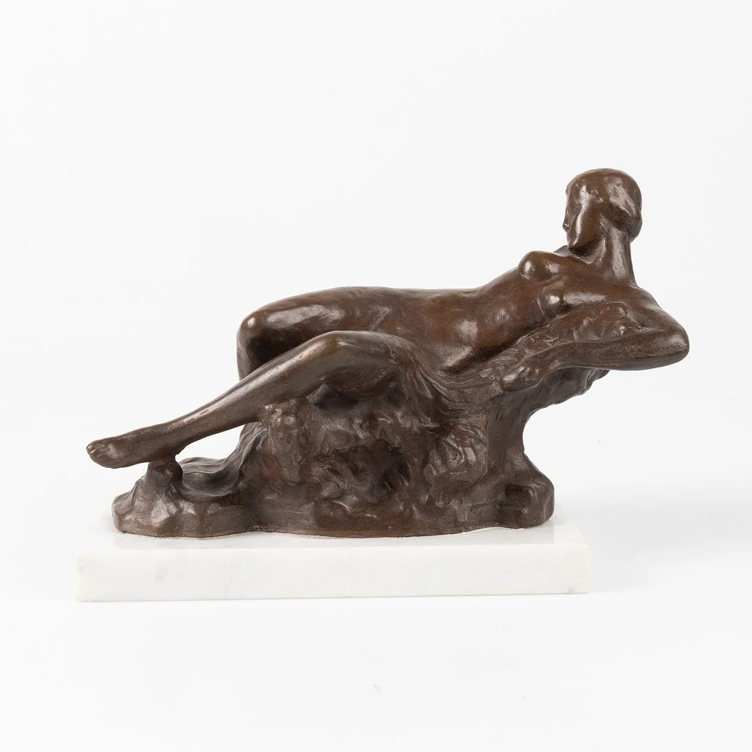 GUDMAR OLOVSON. Skulptur, "The Source", kallbrons, på sockel av carraramarmor, signerad, koncipierad 1964. — Sculptures & Bronzes — Stockholms Auktionsverk Helsingborg