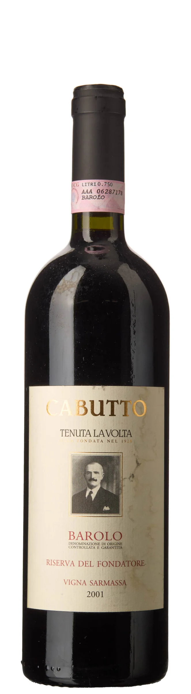 1 x Barolo Riserva del Fondatore Vigna Sarmassa 2001, Tenuta La Volta / Cabutto — 1 x Barolo Riserva del Fondatore Vigna Sarmassa 2001, Tenuta La Volta / Cabutto — Vin/Vin — Blomqvist