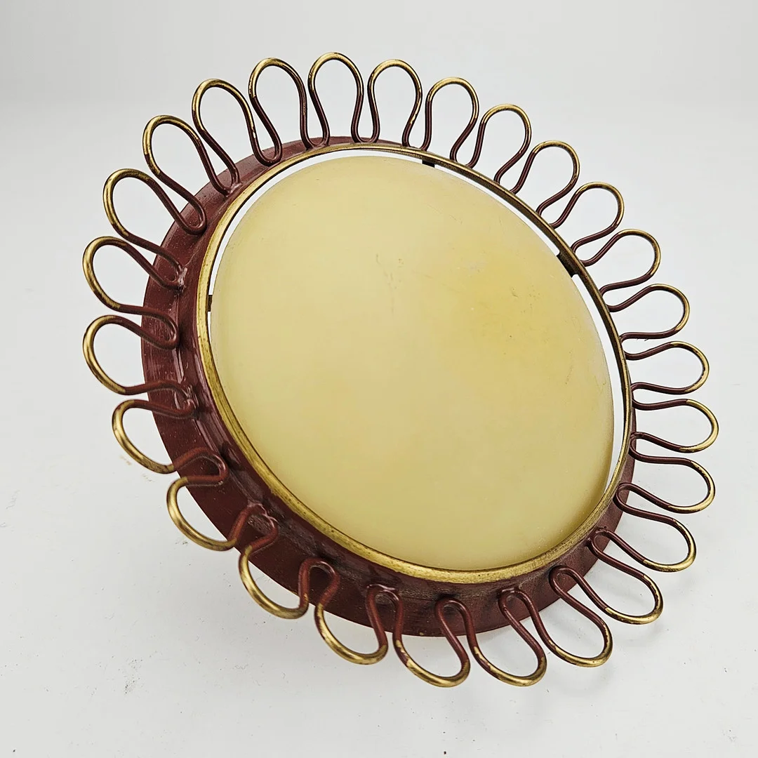 EDVARD HAGMAN. Skärm, metall och glas, solros, 1900-talets mitt. — Wall Lights — Auktionshuset Thörner & Ek