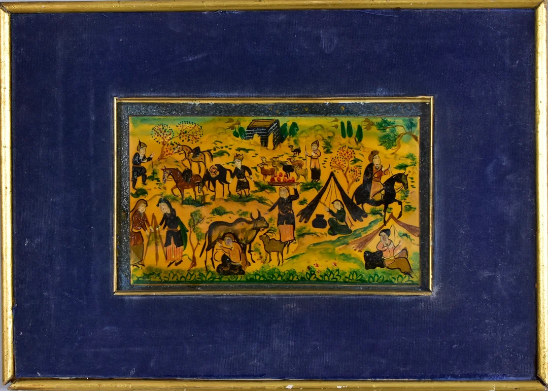 OLJEMÅLNING PÅ PANNÅ, Indopersisk konstnär. — Paintings — Halmstads Auktionskammare